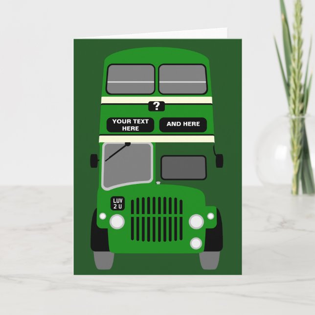Carte Personalize Old Liverpool Double Decker Bus (Devant)