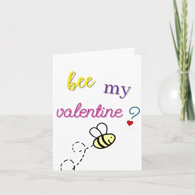 Carte Personalize Valentine's Day Card-Bee My Valentine? (Devant)