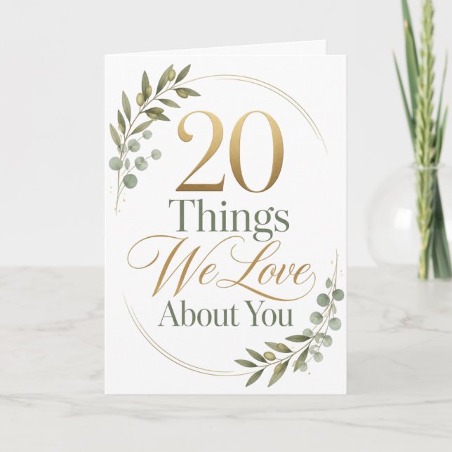 Carte Personalized 20 Things We Love About You Gift (Devant)