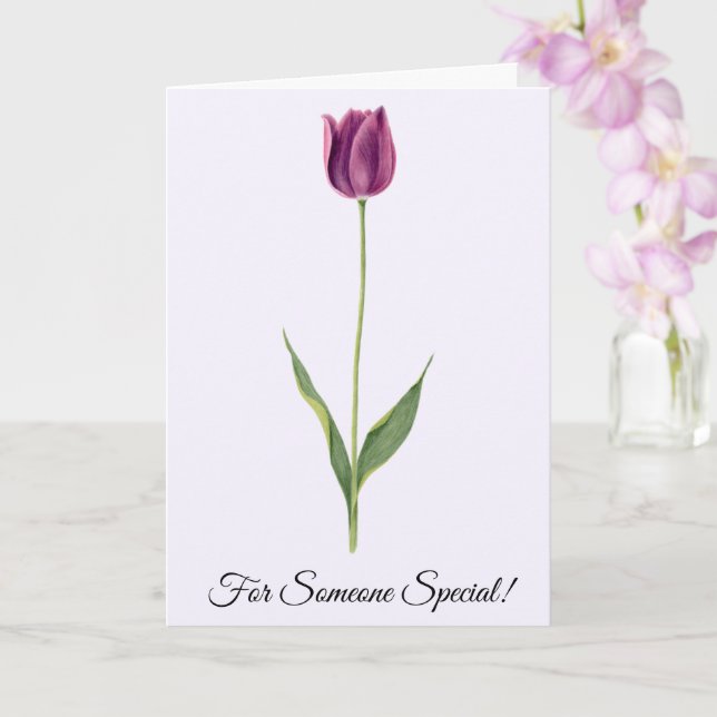 Carte Personalized Elegant Purple Tulip (Orchidée)