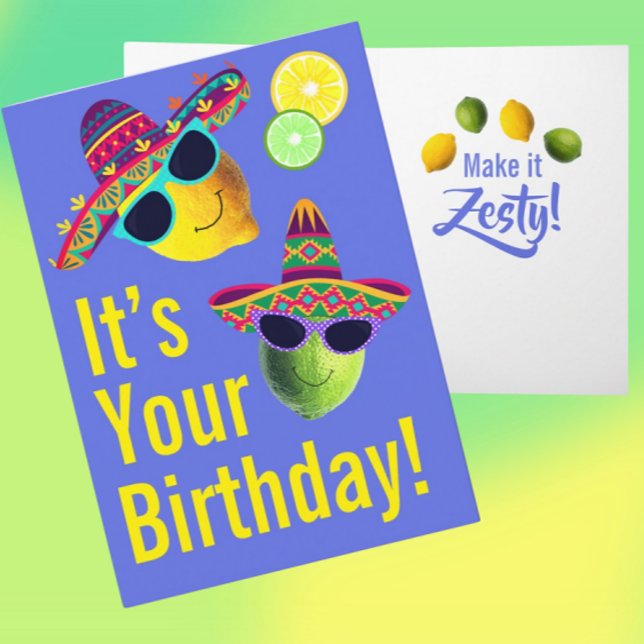 Carte Personalized Funny Lemon Lime  (Cute, fun and silly. 
Personalize it!)