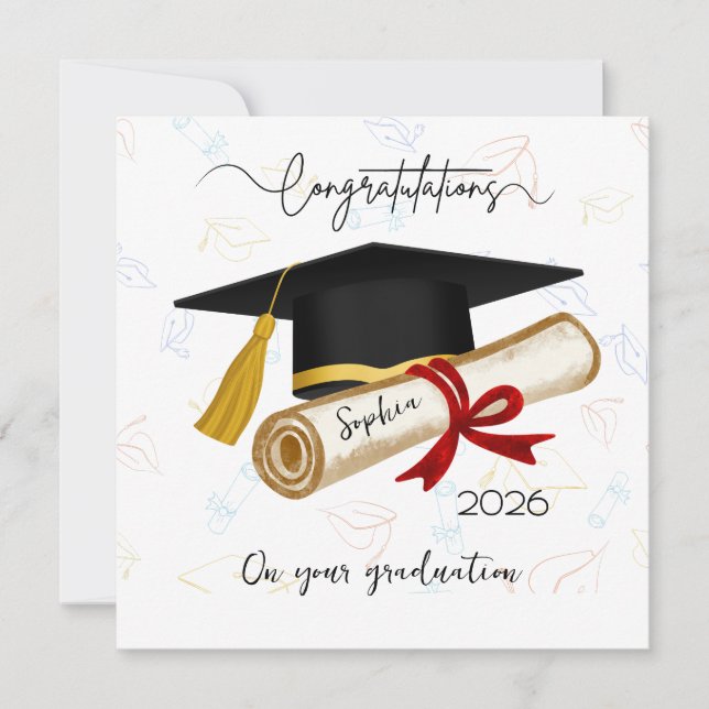 Carte Personalized Graduation Congratulations (Devant)