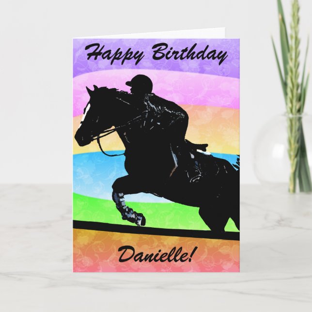Carte Personalized Happy Birthday Horse Card (Devant)