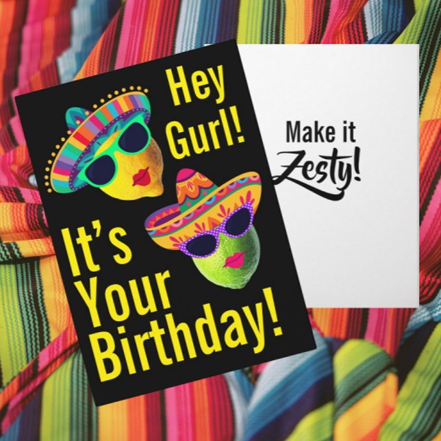 Carte Personalized Hey Gurl Funny Lemon Lime (Personalize it!)