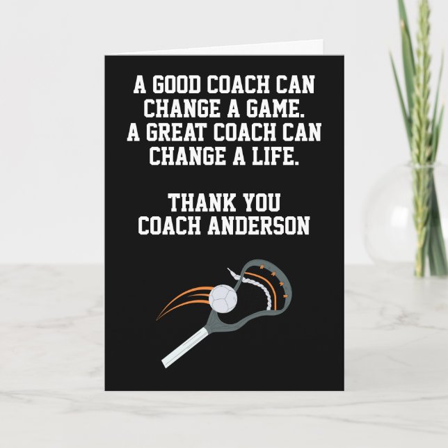 Carte Personalized Lacrosse Coach From Team Players (Devant)