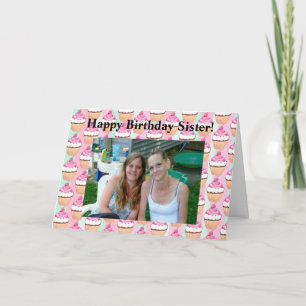 Carte Personalized Photo Happy Birthday to my Sister