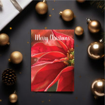 Personalized Red Poinsettia Christmas