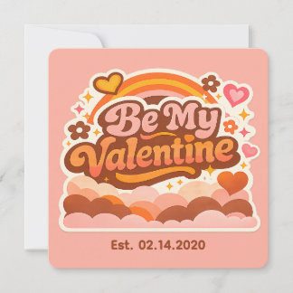 Carte Personalized Retro Groovy Love Editable Date & Mes