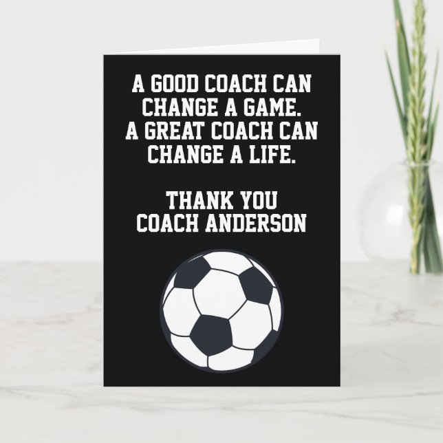 Carte Personalized Soccer Coach From Team Players (Devant)