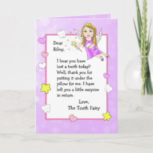 Carte Personalized Tooth Fairy Card