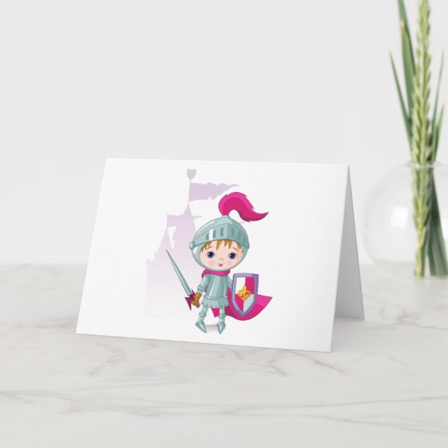 Carte Personnage de chevalier pour enfants avec bouclier (Devant)