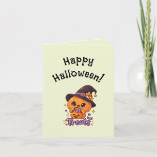 Carte Personnage de citrouille mignon 🎃🧡