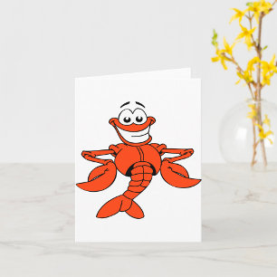 Carte Personnage de homard de dessin animé souriant