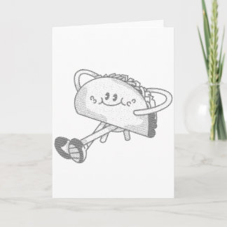 Carte Personnage de mascotte de taco vert mignon qui mar