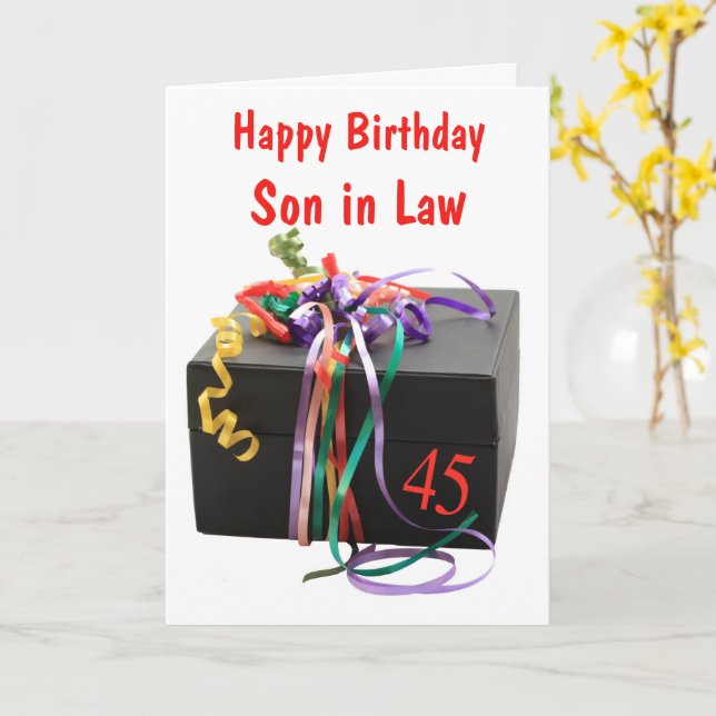 Carte personnalisable 45e anniversaire (Fleur jaune)