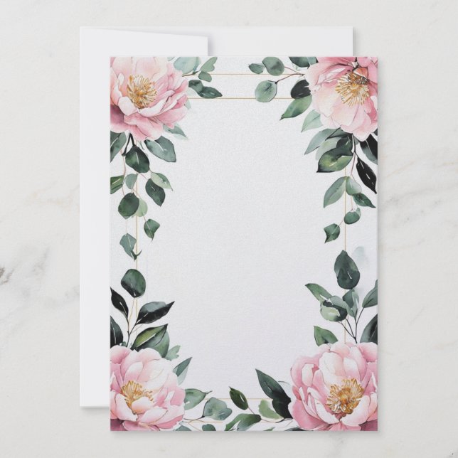 Carte personnalisable à motif floral rose pour tou (Devant)