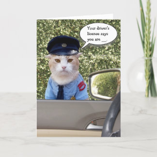 Carte Personnalisable Agent Amusant Chat Anniversaire