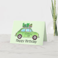Personnalisable Anniversaire Retro Fiat 500