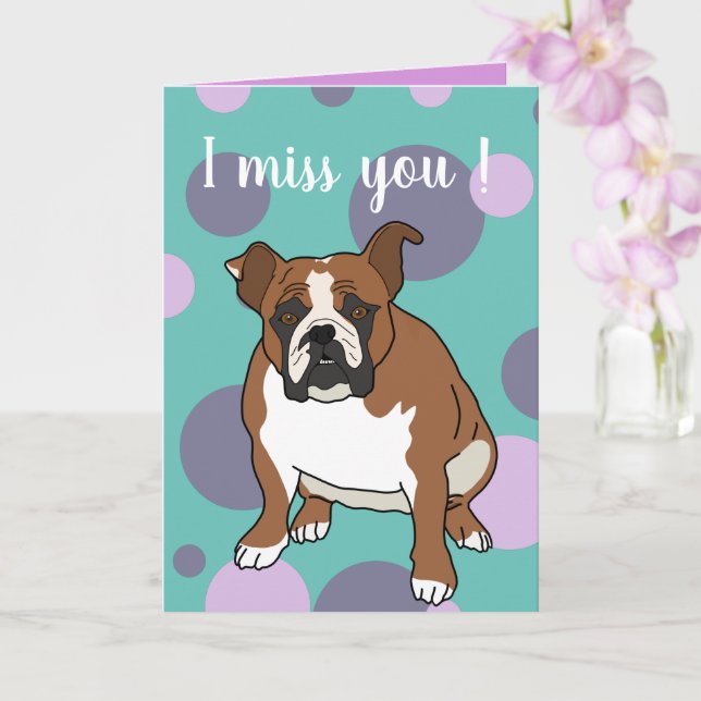Carte personnalisable Bouledogue Anglais (Orchidée)