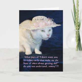 Carte Personnalisable Chat Funny Anniversaire pour femme