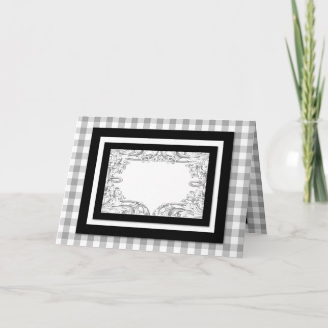 Carte personnalisable Classique Design Blanc à l'i (Devant)