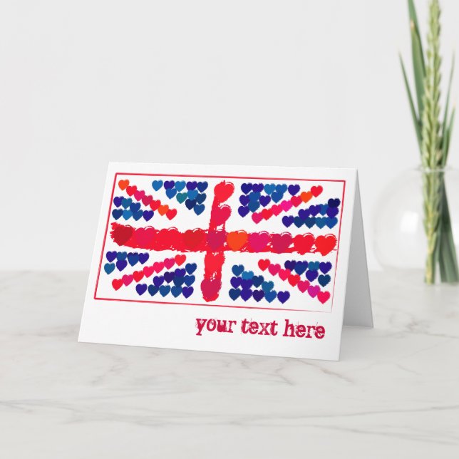 Carte Personnalisable : coeurs Union (Devant)