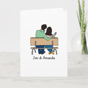 Carte personnalisable - couple smartphone