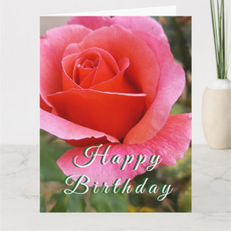 Carte personnalisable d'anniversaire florale rose