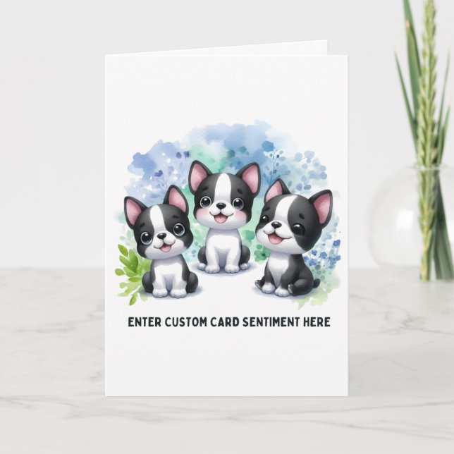 Carte personnalisable de Boston Terrier - Choisiss (Devant)