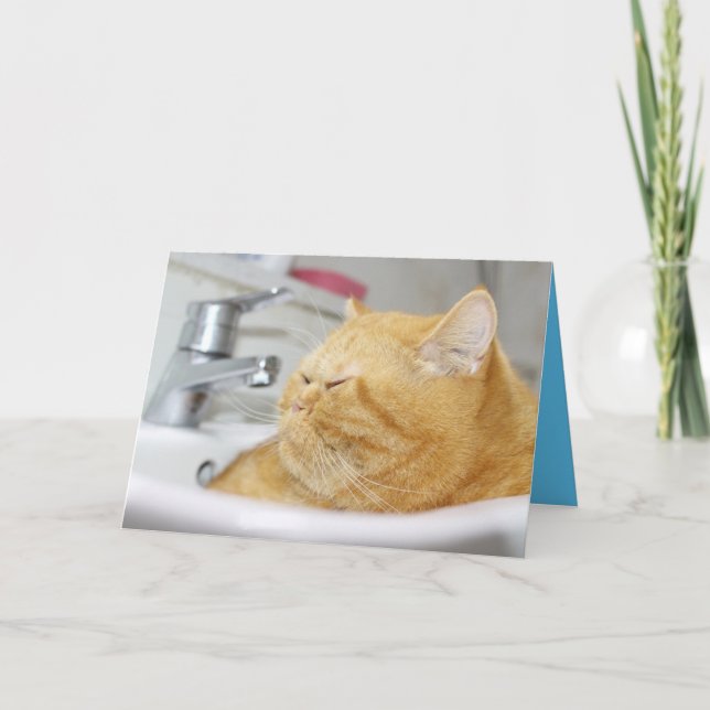 Carte personnalisable de chaton orange mignon (Devant)