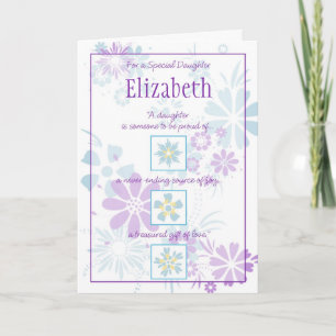 Carte personnalisable de fille spéciale