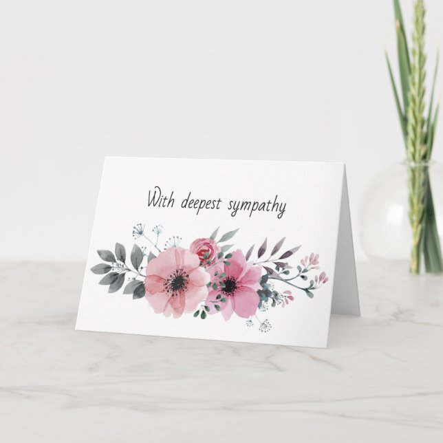 Carte personnalisable de fleur funéraire Sympathy (Devant)