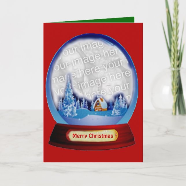 Carte personnalisable de globe de Noël (Devant)