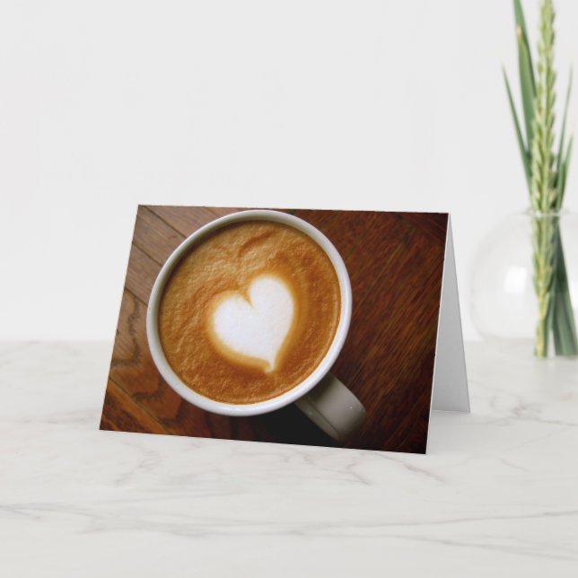 Carte personnalisable de Valentine d'amant de café (Devant)