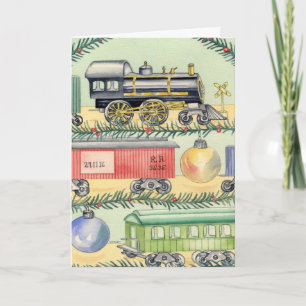 Carte personnalisable du train de Noël