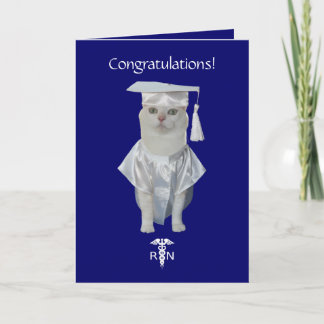 Carte Personnalisable Fantastique Chat Infirmière Gradua