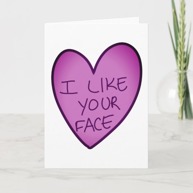 Carte Personnalisable Funny J'Aime Votre Visage Candy He (Devant)