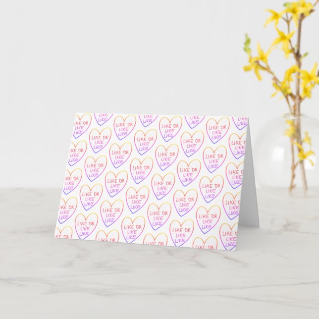 Carte Personnalisable Funny Like or Like Like Candy Hear (Fleur jaune)