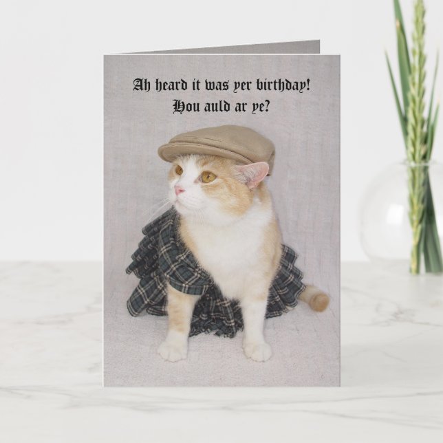 Carte Personnalisable Funny Scottish Fold Scottish Birth (Devant)