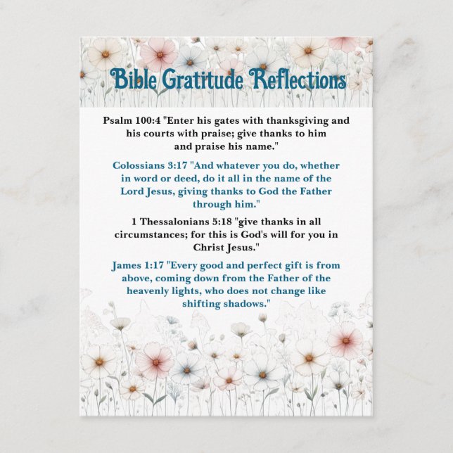 Carte personnalisable Gratitude Bible Reflections (Devant)