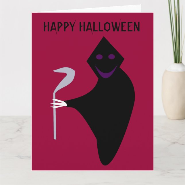 Carte personnalisable Halloween Reaper Grim (Devant)