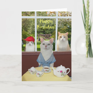 Carte Personnalisable jolie chatte femme anniversaire