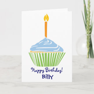 Carte Personnalisable Joyeux Cupcake d'anniversaire