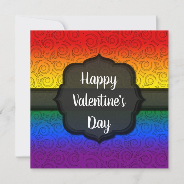 Carte Personnalisable LGBTQ Gay Rainbow Valentine's Day (Devant)