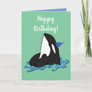 Carte Personnalisable Orca Killer Whale Anniversaire