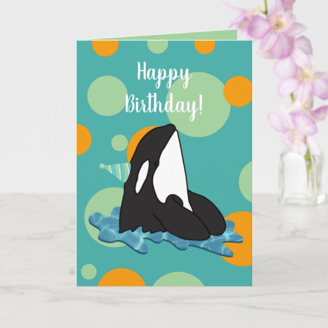 Carte Personnalisable Orca Killer Whale Anniversaire (Orchidée)