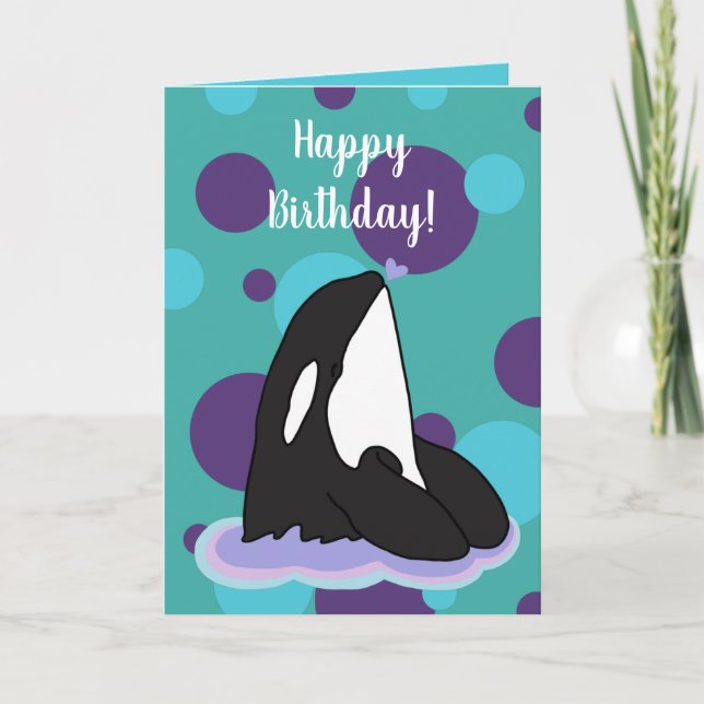 Carte Personnalisable Orca Killer Whale Anniversaire (Devant)