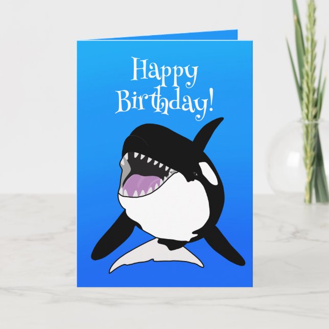 Carte Personnalisable Orca Killer Whale Anniversaire (Devant)