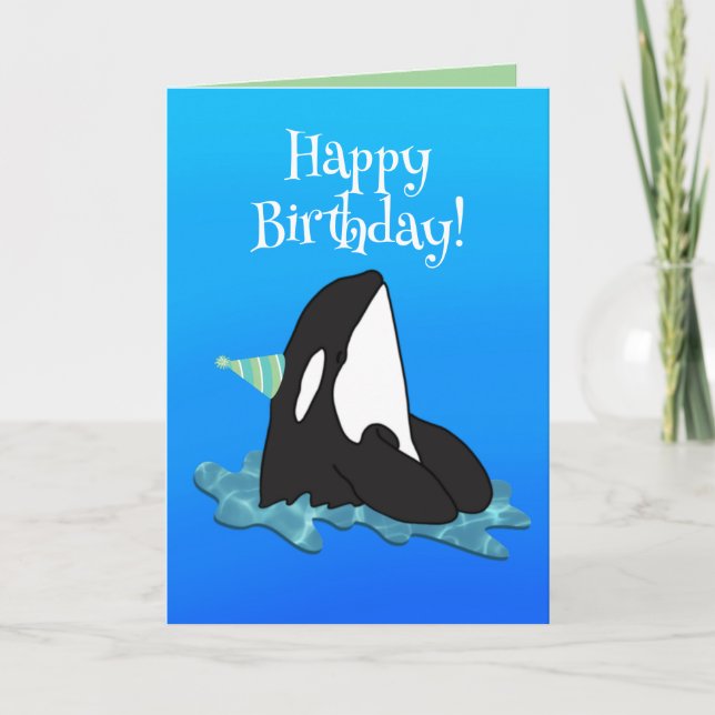 Carte Personnalisable Orca Killer Whale Anniversaire (Devant)
