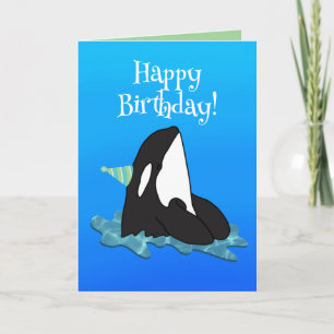Carte Personnalisable Orca Killer Whale Anniversaire